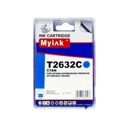 Картридж для (T2632) Epson Expression Premium XP-600/XP-605/XP-700/XP-800 Cyan (13,8ml, Dye) MyInk SAL