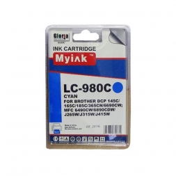 Картридж для Brother DCP-145C/6690CW/MFC-250C (LC980C) Cyan (18ml, Dye) MyInk