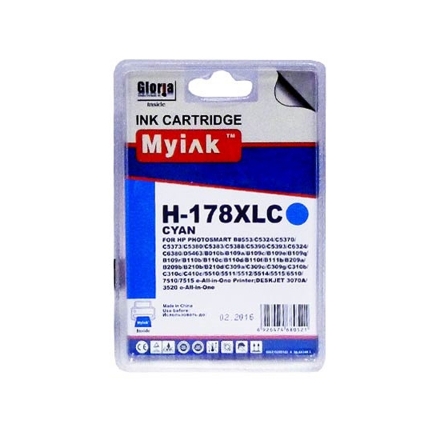 Картридж для (178 XL) HP PhotoSmart D5463 CB323 Cyan (14,6ml, Dye) MyInk SAL