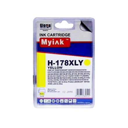 Картридж для (178 XL) HP PhotoSmart D5463 CB325 Yellow (14,6ml, Dye) MyInk
