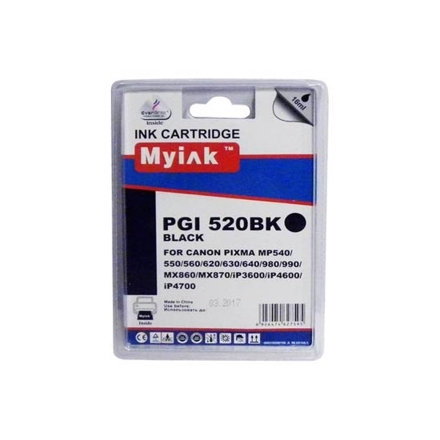 Картридж для CANON PGI-520BK PIXMA iP3600/4600/MP540/620/630/980 Black (16ml, Pigment) MyInk