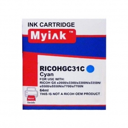 Картридж гелевый для RICOH Aficio GX e5550N type GC 31C Cyan (64ml, Pigment) MyInk