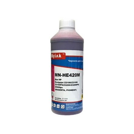 Чернила для HP ( 70) C9453A Z2100, Z3100, Z3100PS, Z3200, Z3200PS, Z5200ps (1л,magenta, Pigment) HE420M MyInk