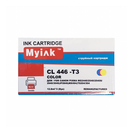 Картридж для CANON CL-446 PIXMA MG2440/2540/2940 ECO-SAVER с тремя сменными чернильными блоками (12,8ml * 3шт) Color MyInk SAL