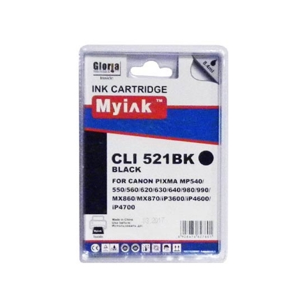 Картридж для CANON CLI-521 BK PIXMA iP3600/4600/MP540/620/630/980 Black (8,4ml, Dye) MyInk SAL