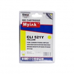 Картридж для CANON CLI-521 Y PIXMA iP3600/4600/MP540/620/630/980 Yellow (8,4ml, Dye) MyInk