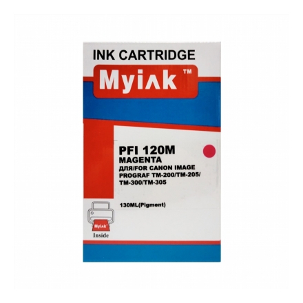 Картридж для CANON PFI-120M TM-200/205/300/305 Magenta (130ml, Pigment) MyInk