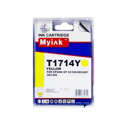 Картридж для (T1714) EPSON Expression Home XP-103/203/406 Yellow (10ml, Dye) MyInk SAL